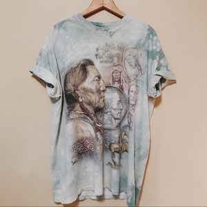 The Mountain | Turquoise Acid Wash Graphic Tee